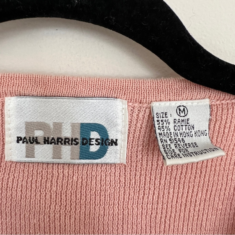Vintage Paul Harris Design Pink Button-Front Vest Sleeveless Knit Top Grannycore - Picture 2 of 7